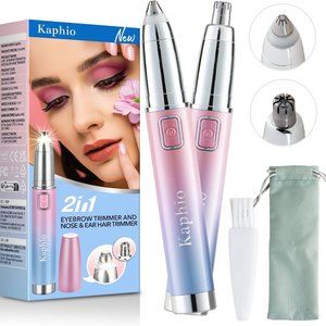 Kaphio Women's 2-in-1 Electric Eyebrow Trimmer with LED Light nib